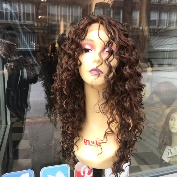 Brown curly Swisslace Lacefront wig 2019 hairstyle main image 6